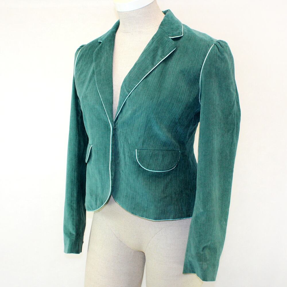 Penguin Cotton Corduroy Preppy Academia Lined Fitted Jacket Blazer Size 8 Y2K